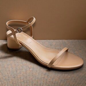 🎉SALE Aeyde Immi Block Heel Ankle Wrap Beige Tan Sandals